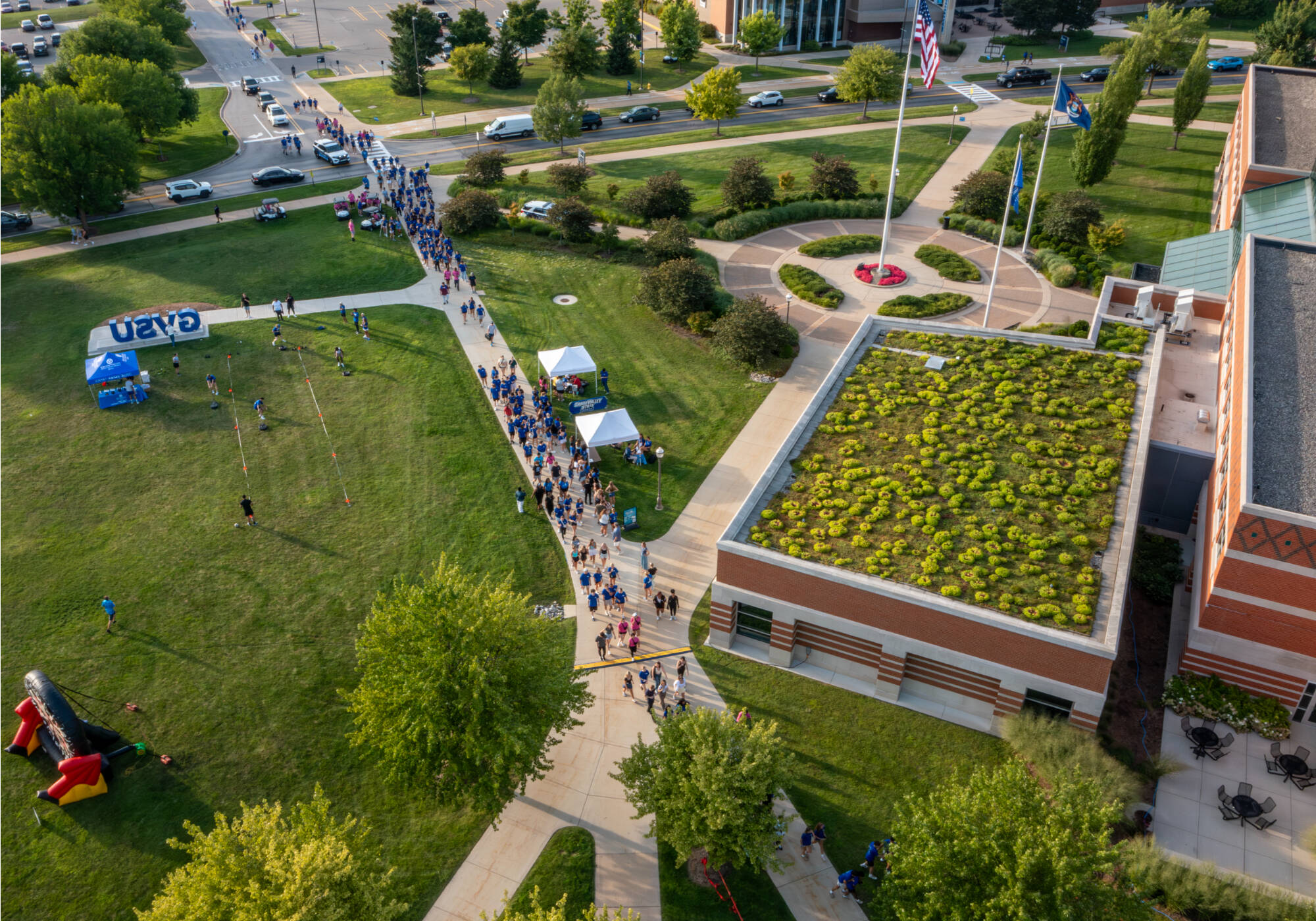 aerial view of Kirkhof Lawn during Laker Kickoff 2025